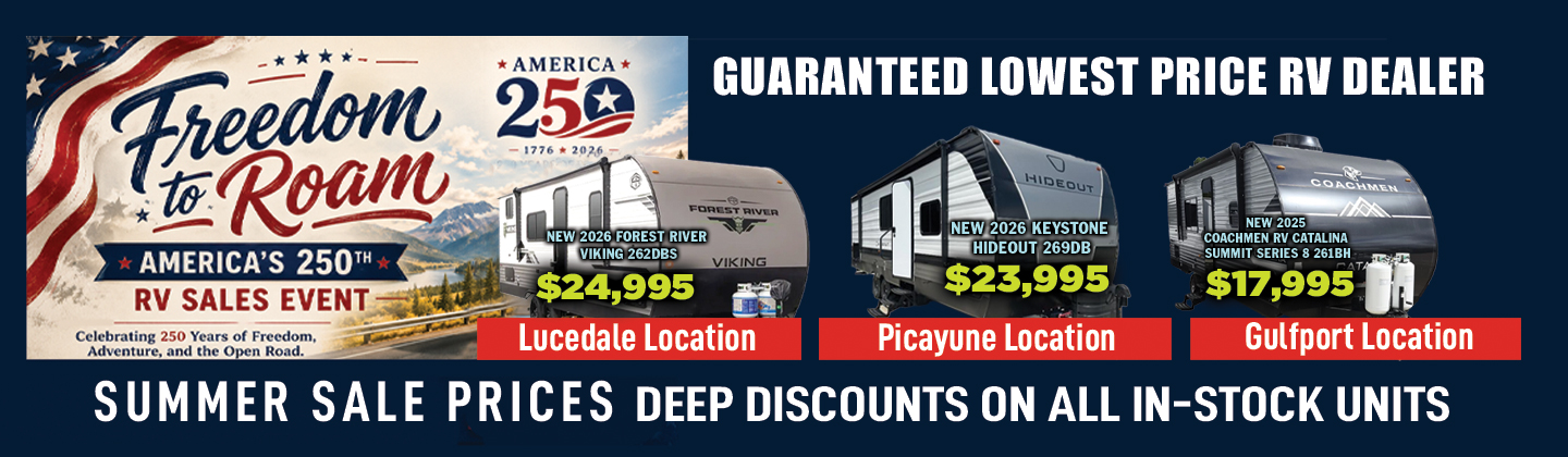 Freedom to Roam - Deep Discounts on All In-Stock RVs