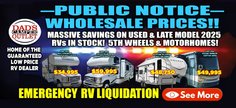 Emergency Liquidation RV Sale 2025 models