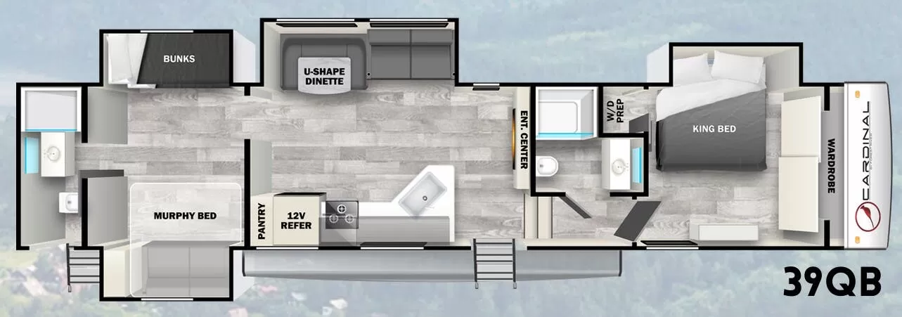 Used 2024 Forest River RV Wildcat 39QB floorplan layout