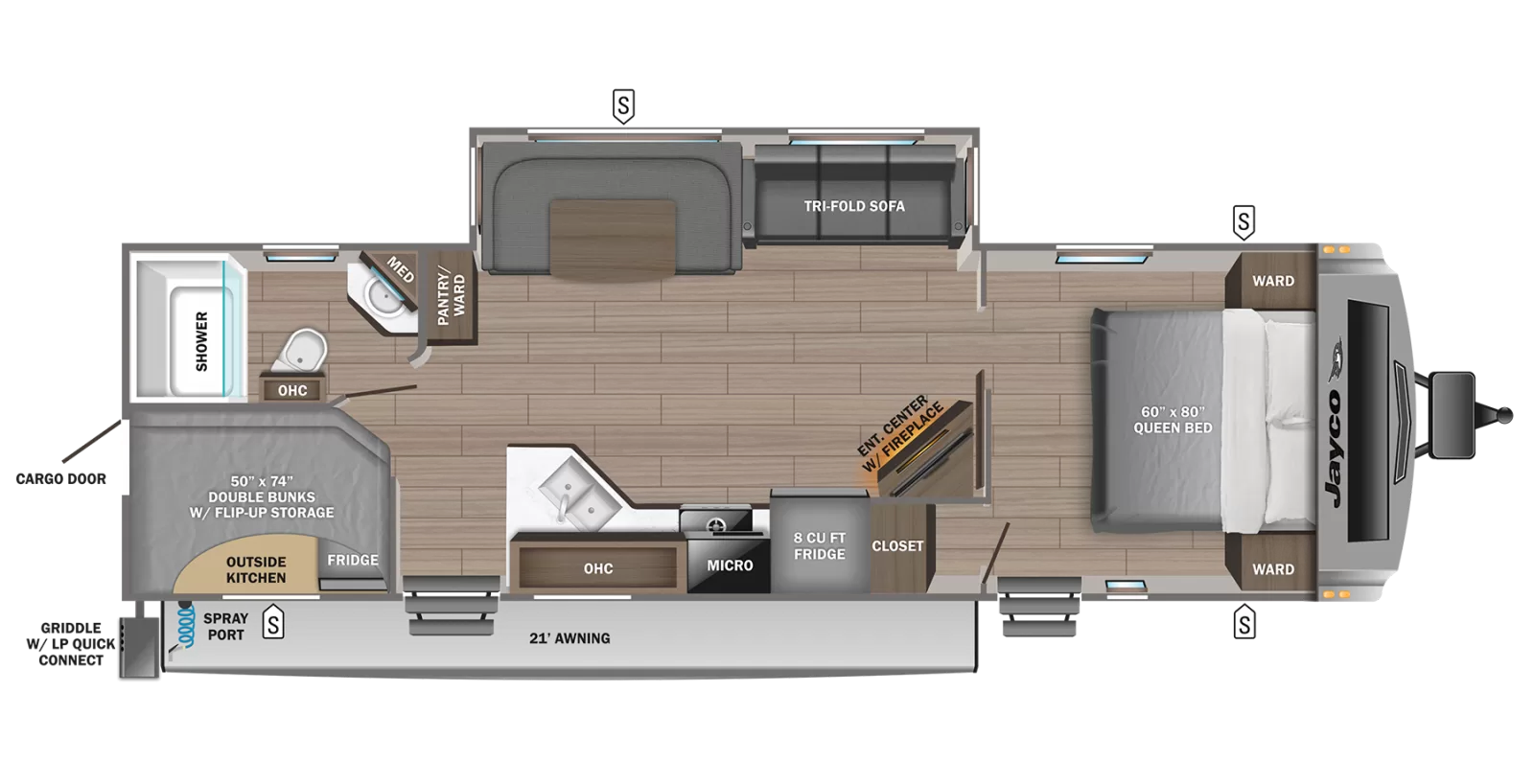 Used 2024 Jayco White Hawk 29BH floorplan layout
