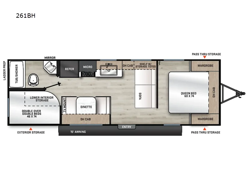 New 2025 Coachmen RV Catalina Summit Series 8 261BH floorplan layout