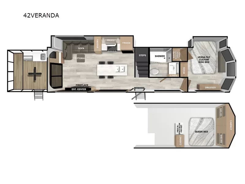 New 2025 Forest River RV Salem Grand Villa 42VERANDA floorplan layout