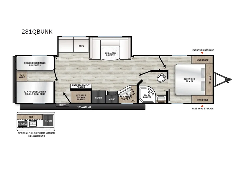 New 2026 Coachmen RV Catalina Summit Series 8 281QBUNK floorplan layout