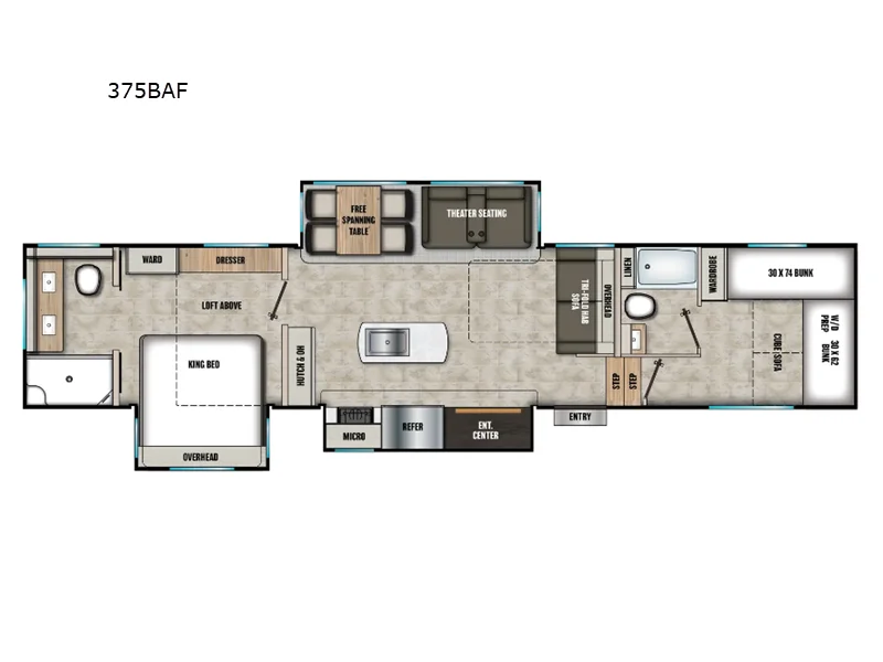 New 2026 Coachmen RV Chaparral 375BAF floorplan layout
