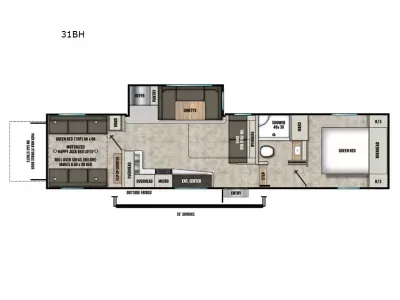 New 2026 Coachmen RV Chaparral Lite 31BH floorplan layout