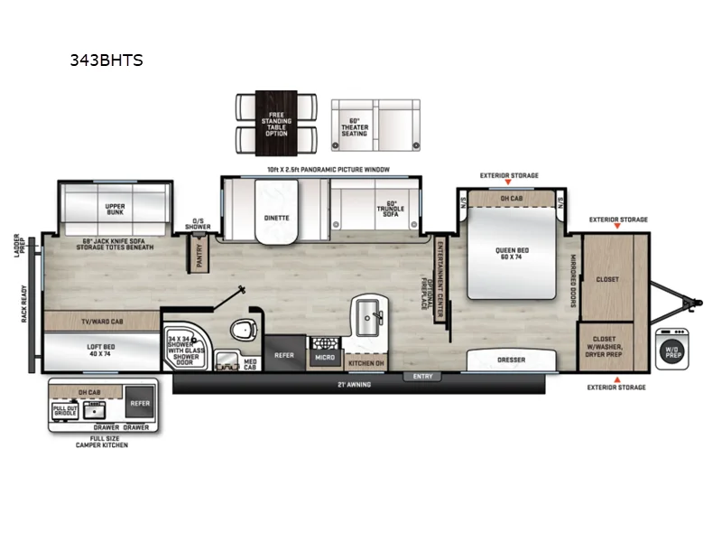 New 2026 Coachmen RV Catalina Legacy Edition 343BHTS floorplan layout