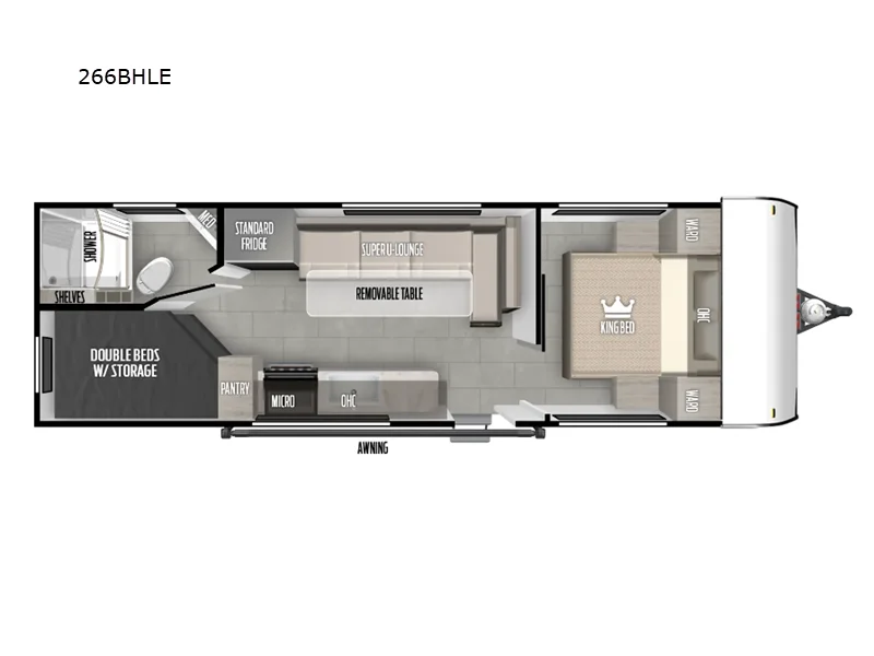 New 2026 Forest River RV Salem FSX 266BHLE floorplan layout