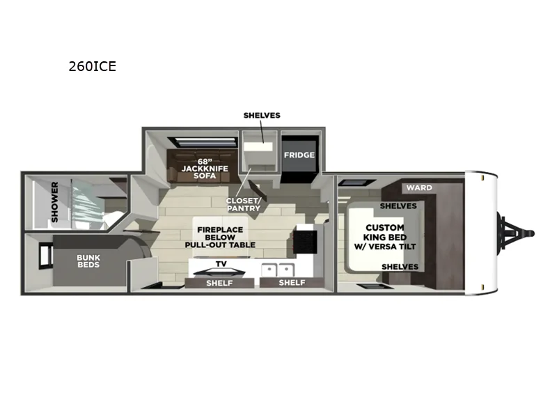 New 2026 Forest River RV Salem 26 ICE floorplan layout