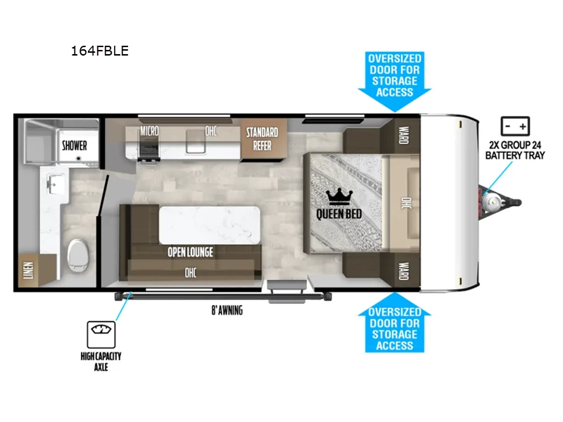 New 2026 Forest River RV SALEM FSX 164FBLE floorplan layout