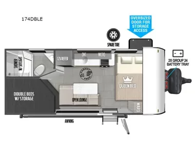 New 2026 Forest River RV Salem FSX 174DBLE floorplan layout