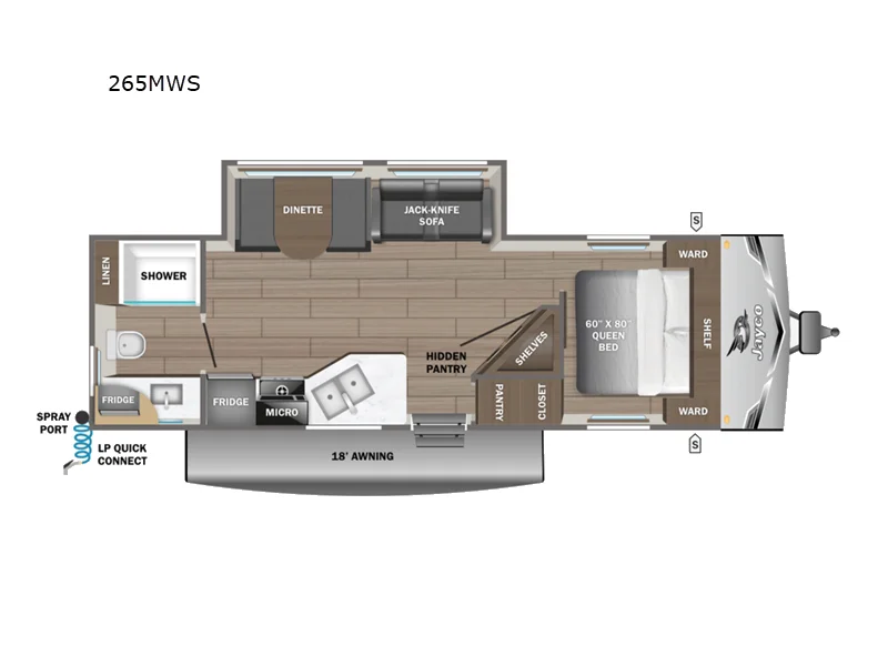 New 2026 Jayco Jay Flight SLX 265MWS floorplan layout