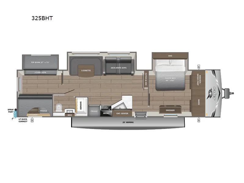 New 2026 Jayco Jay Flight SLX 325BHT floorplan layout