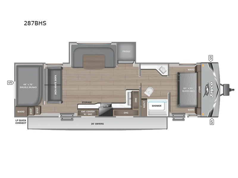 New 2026 Jayco Jay Flight SLX 287BHS floorplan layout