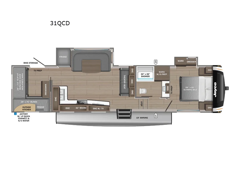 New 2026 Jayco Eagle HT 31QCD floorplan layout