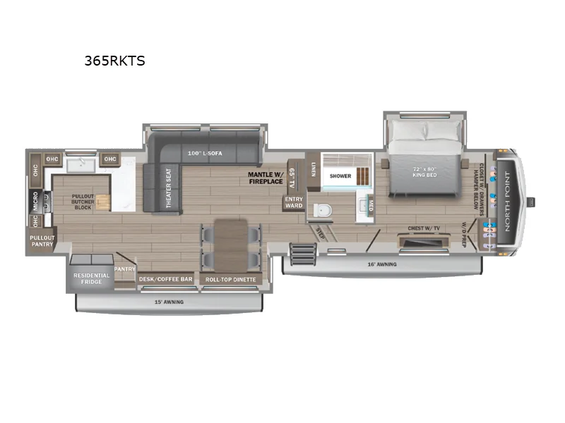 New 2026 Jayco North Point 365RKTS floorplan layout
