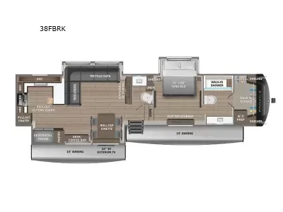 New 2026 Jayco Pinnacle 38FBRK floorplan layout