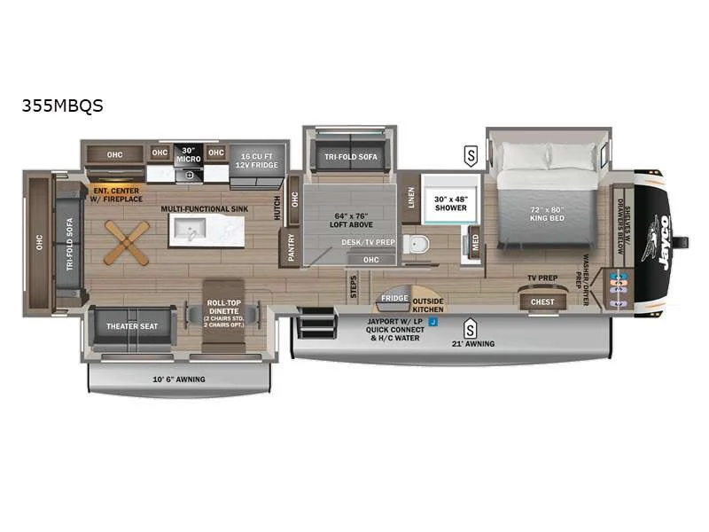 New 2026 Jayco Eagle 355MBQS floorplan layout