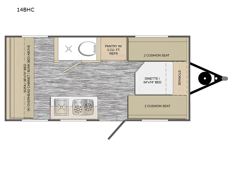 New 2026 Travel Lite Rove Lite Classic 14BHC floorplan layout